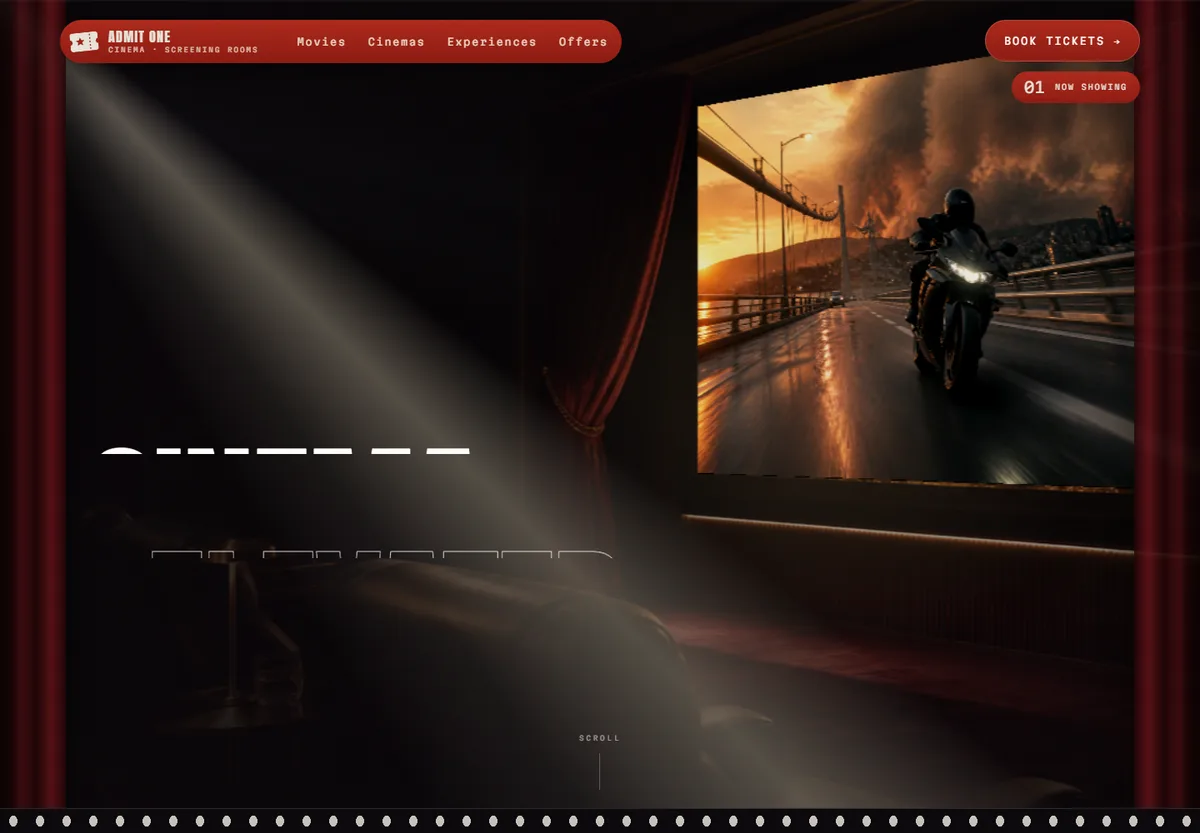 Admit One — Cinema Booking — hero screenshot