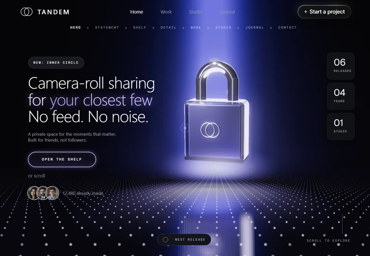Tandem — a product studio — hero screenshot