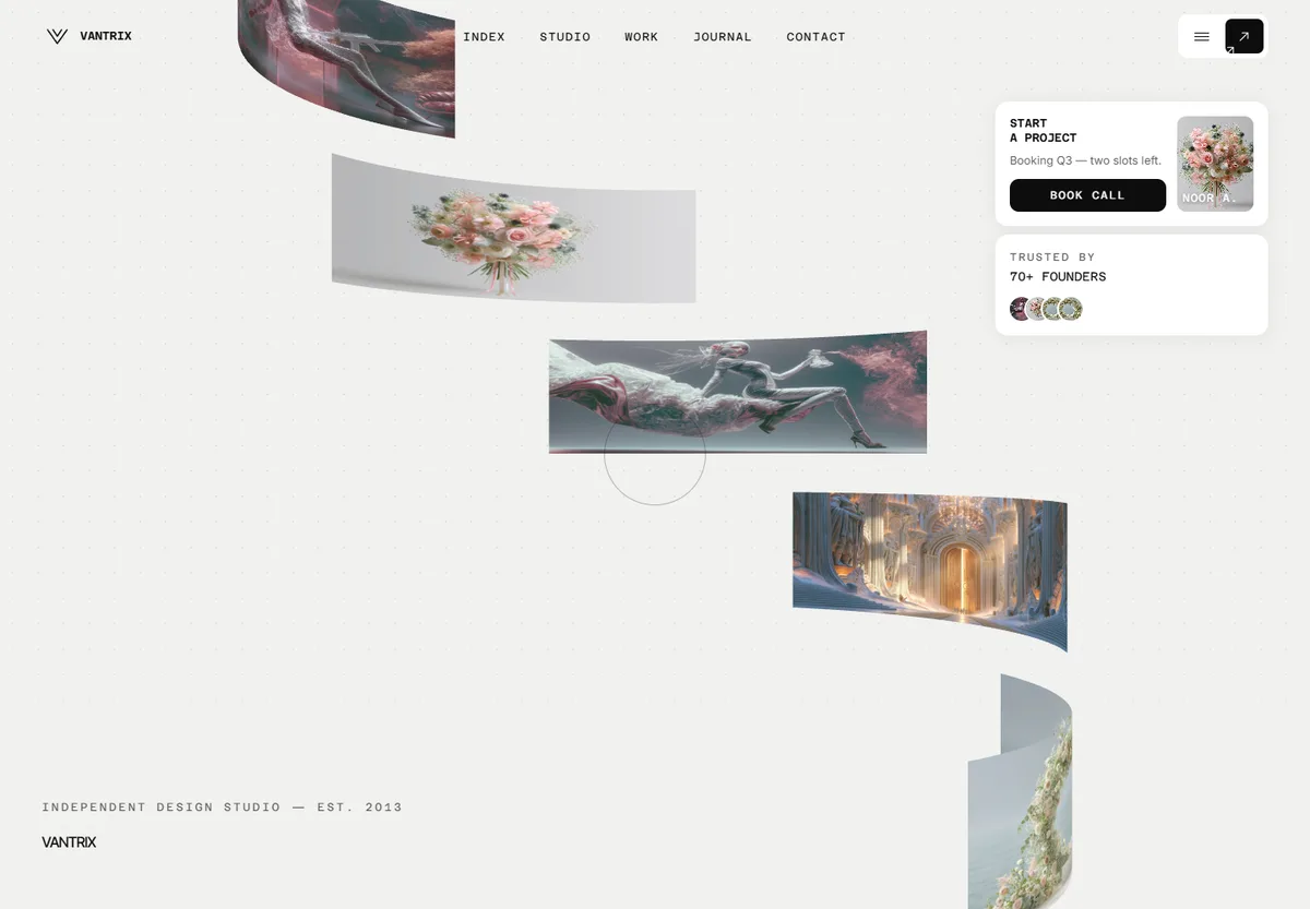 VANTRIX — Independent Design Studio — hero screenshot